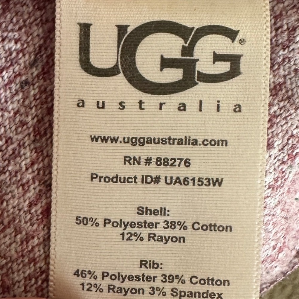 UGG Australia Cardigan Women Burgundy Heathered Knit Open Front Cozy Softcore L - Picture 4 of 7